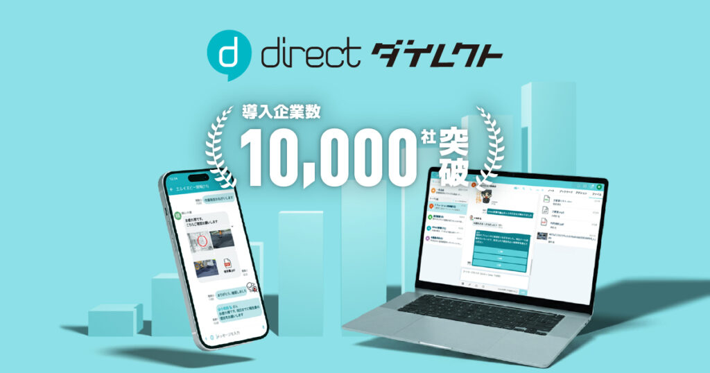 現場向けビジネスチャット「direct」、導入企業数10,000社を突破